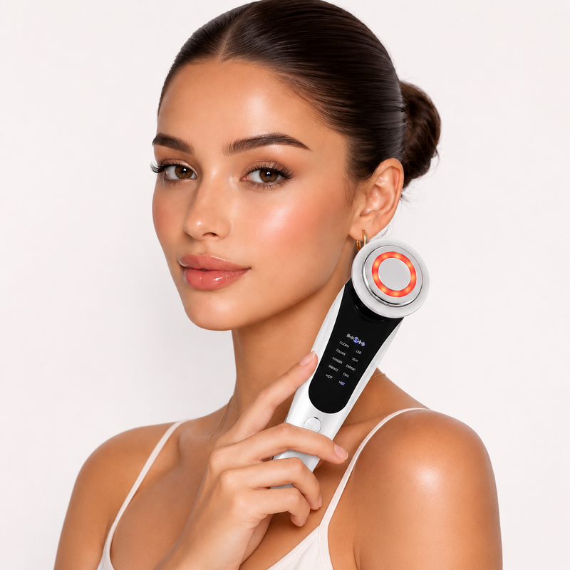 Lunavie Massageador Facial EMS | LED, Aquecimento e Vibração