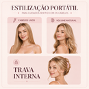 Mini Escova Alisadora Elétrica Portátil Lunara™ Sem Fio | Controle de Frizz
