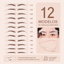 Carimbo para Sobrancelha 2 em 1 | Sombra com Molde para Sobrancelhas Perfeitas